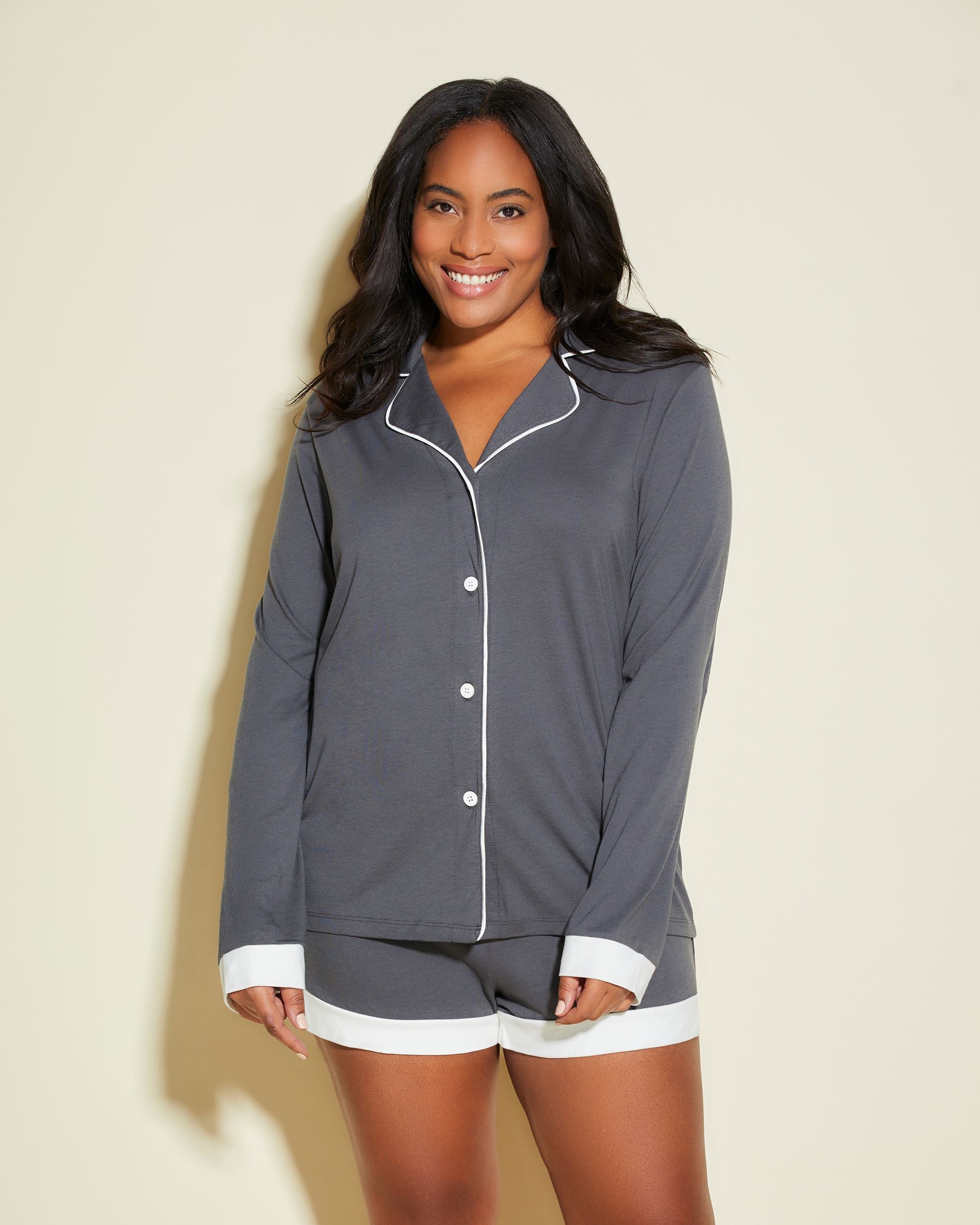 Bella Bridal Long Sleeve Top & Boxer Pajama Set