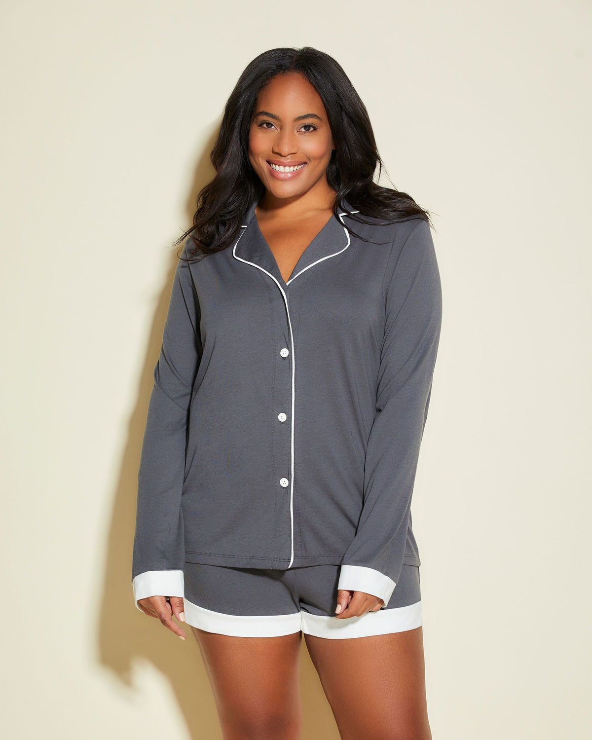 Bella Bridal Long Sleeve Top & Boxer Pajama Set