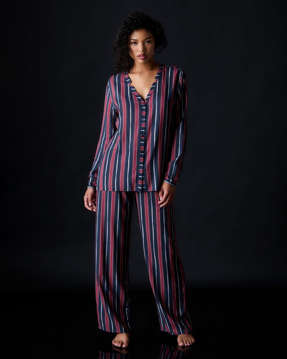 Woven Long Sleeve Pajama Shirt