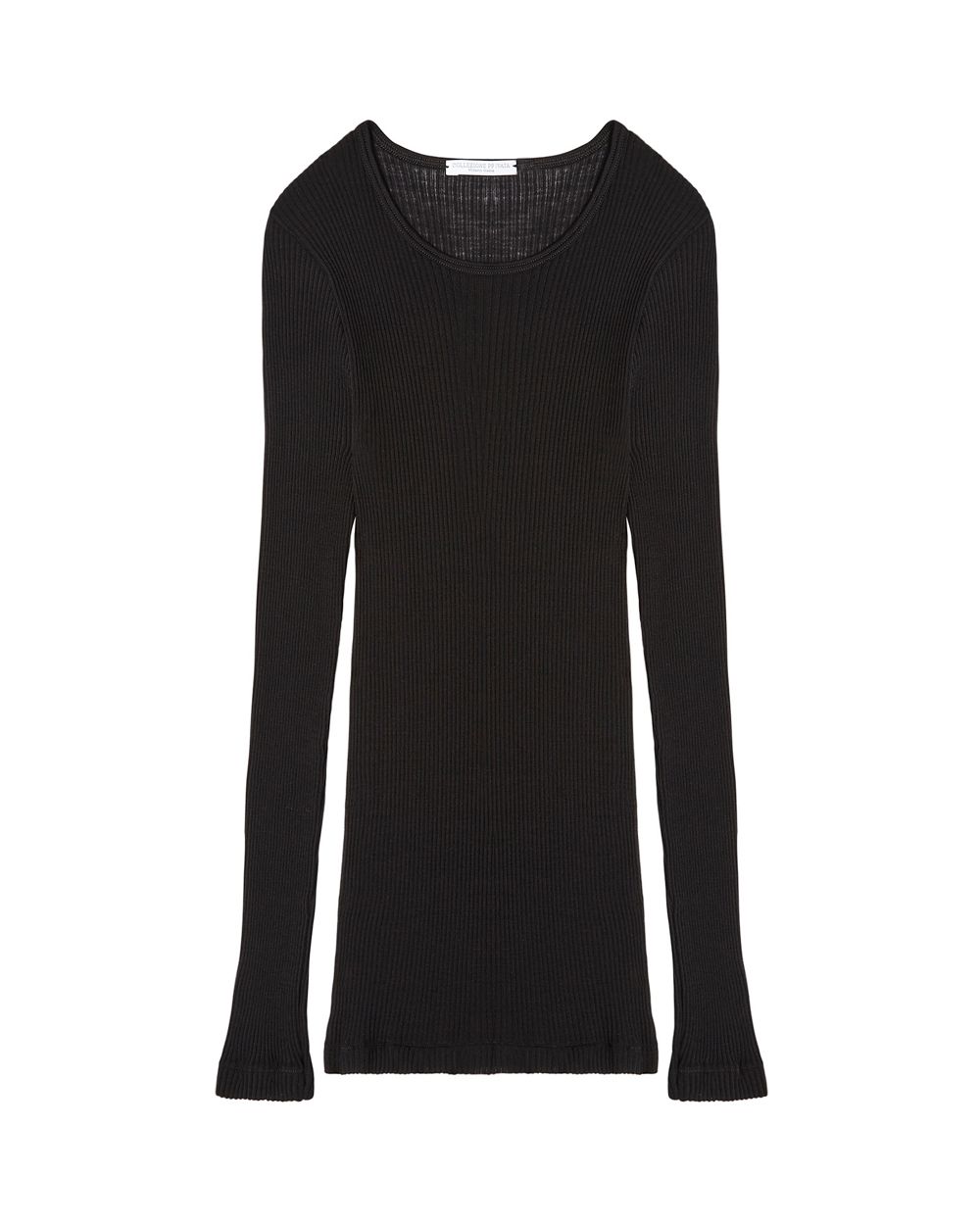 Wool & Silk Long Sleeve Rib