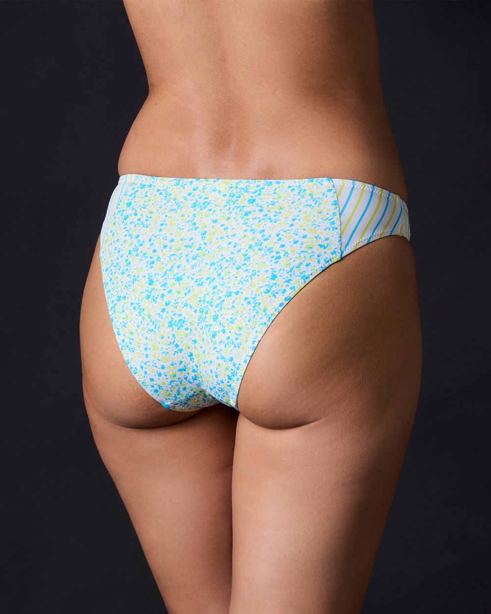 Painted Daisy Floral/Multi Pinstripe Emily Bikini Bottom