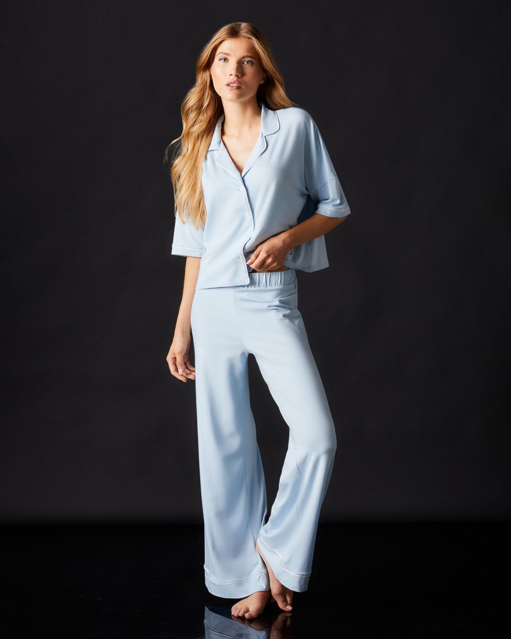 Lilly Boxy Crop Short Sleeve & Wide Leg Pant