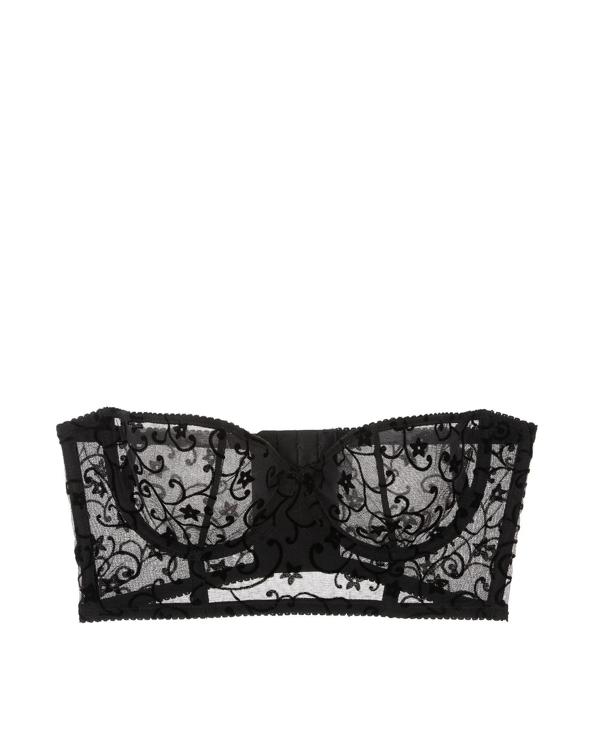 Annabelle Flocked Crop Bustier